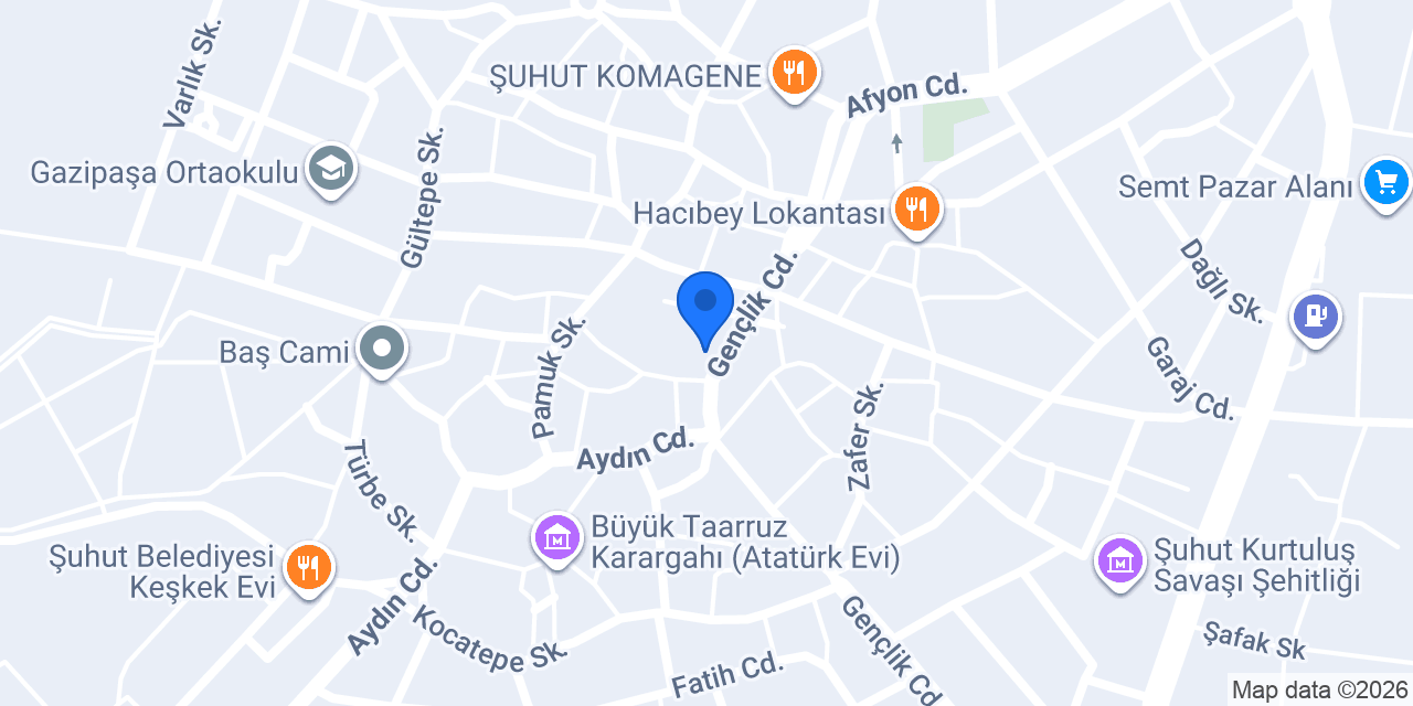 Şuhut Y&C Reklam konumu