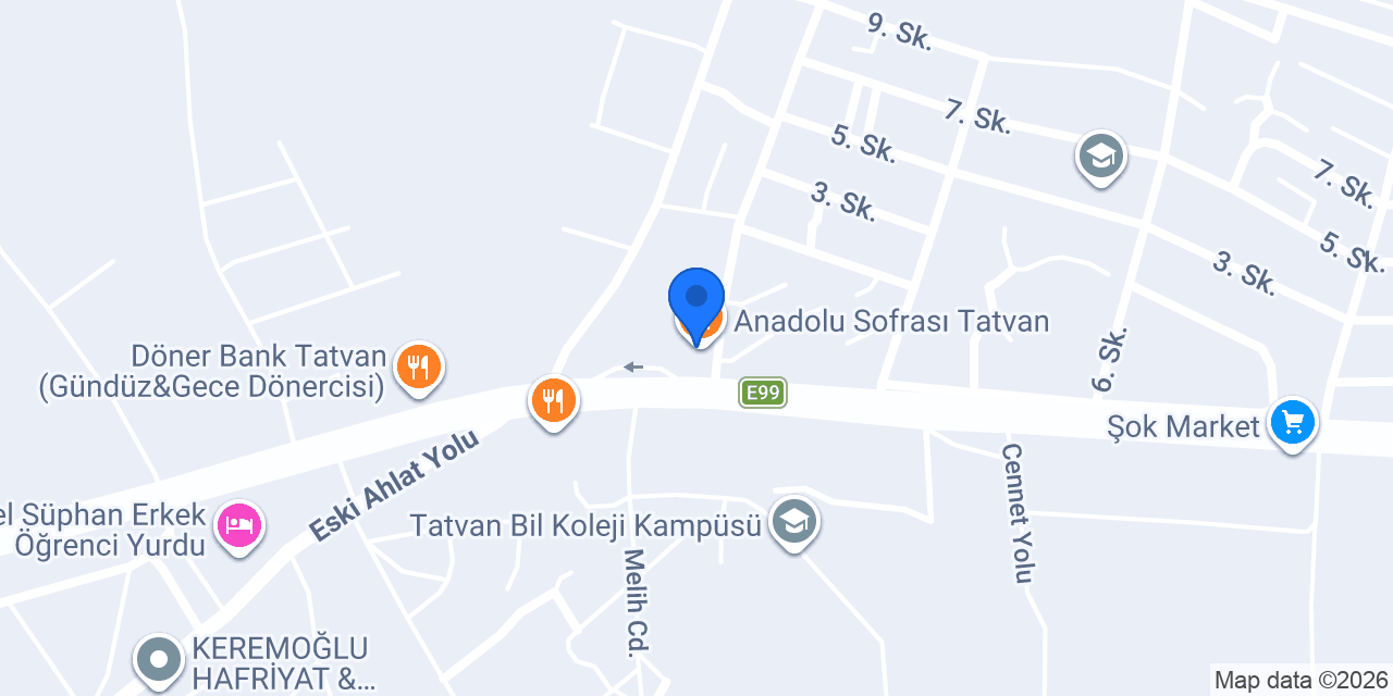 Anadolu Sofrası Tatvan konumu