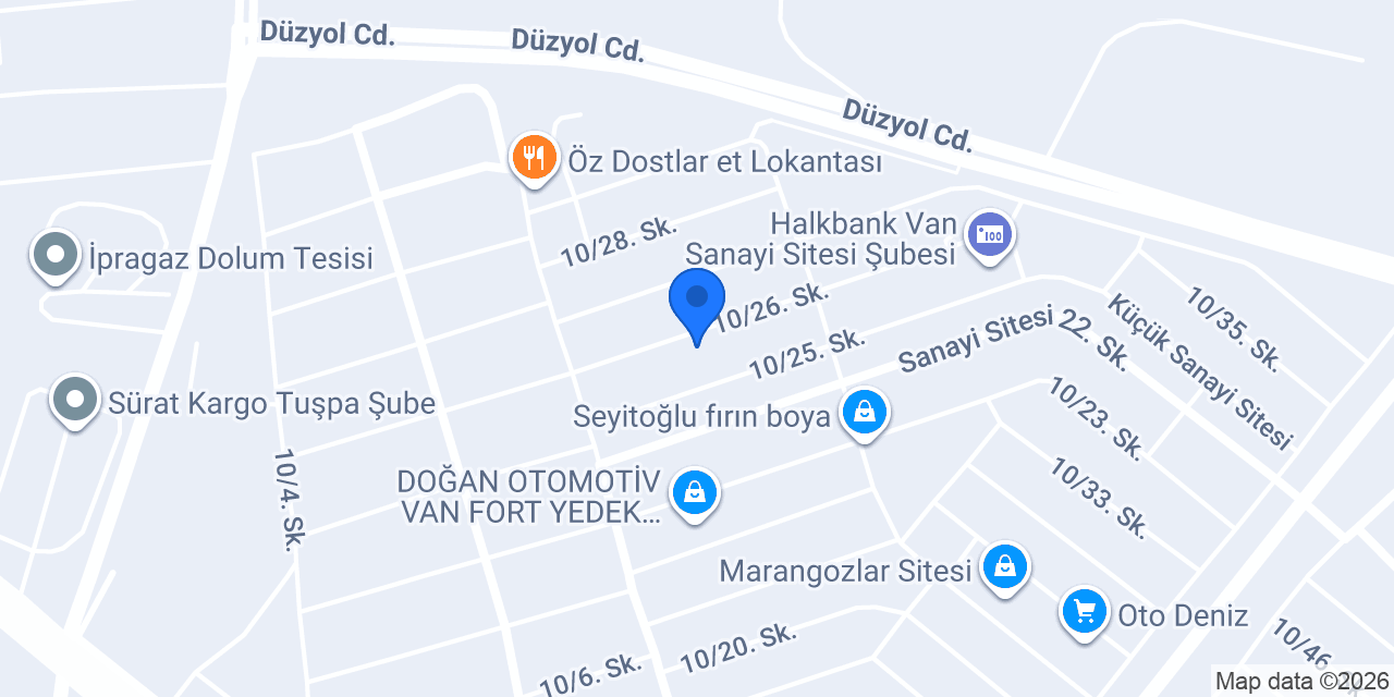 Van Sinan Usta Volkswagen Özel Servis konumu