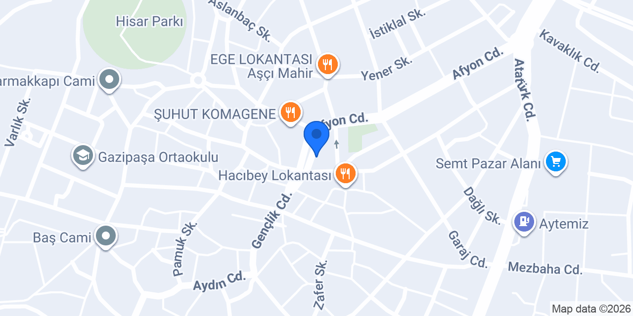Şuhut Merkez Sağlık Ocağı konumu