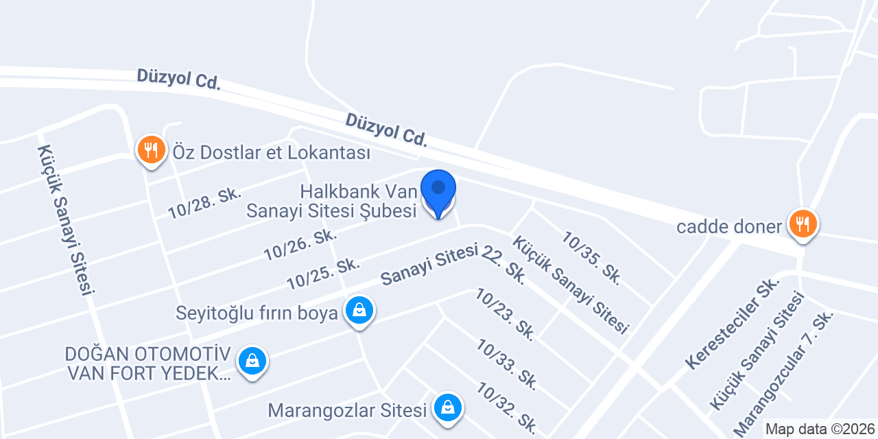 Halkbank Van Sanayi Sitesi Şubesi konumu