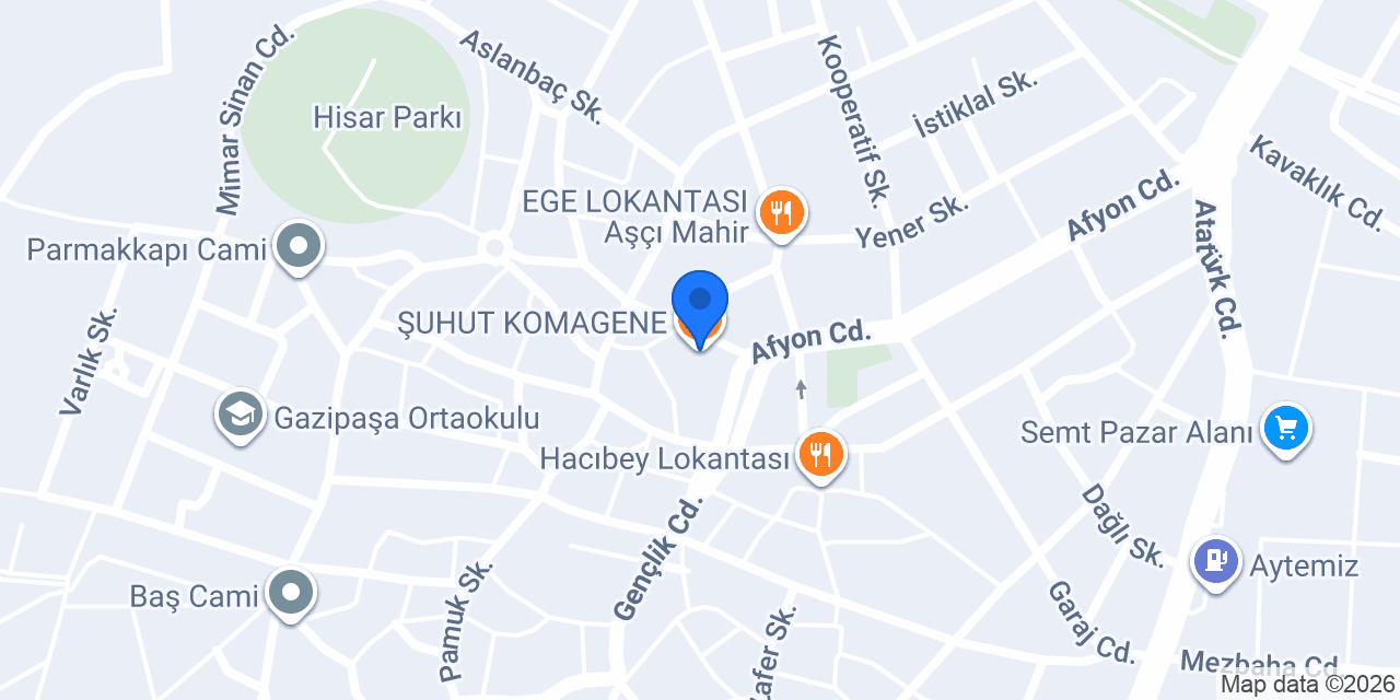 ŞUHUT KOMAGENE konumu