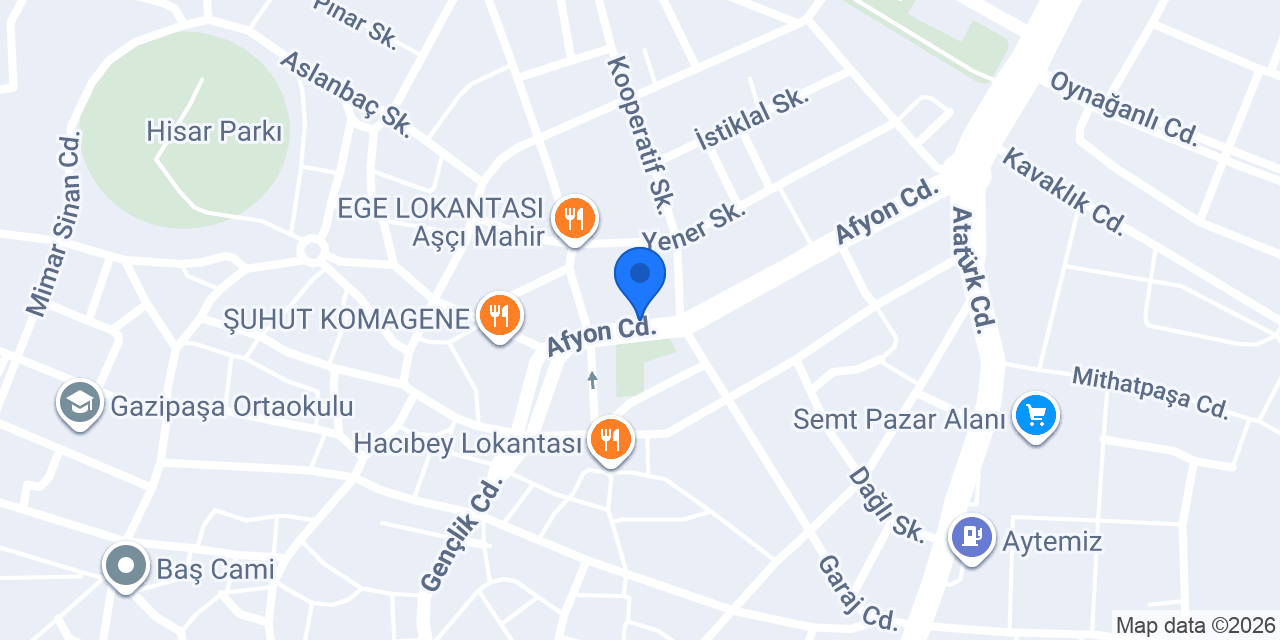 VakıfBank Şuhut Şubesi konumu
