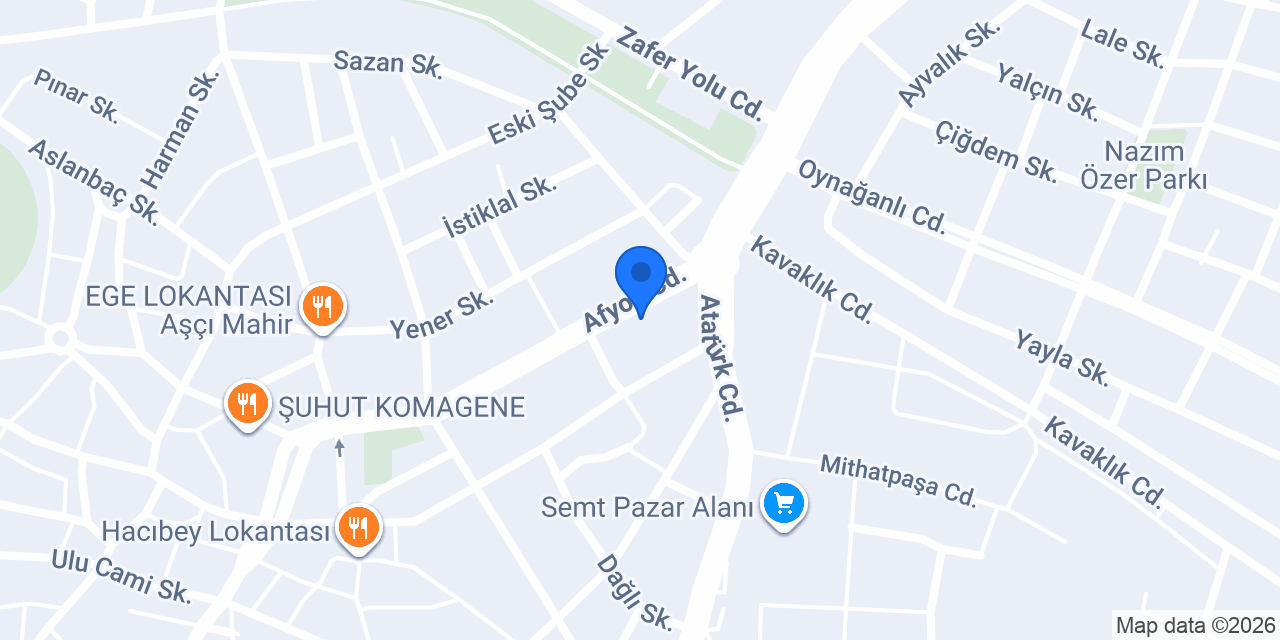 Kocatepe Dürümcüsü Şuhut konumu