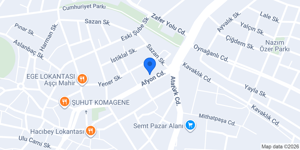 Halkbank Şuhut Şubesi konumu