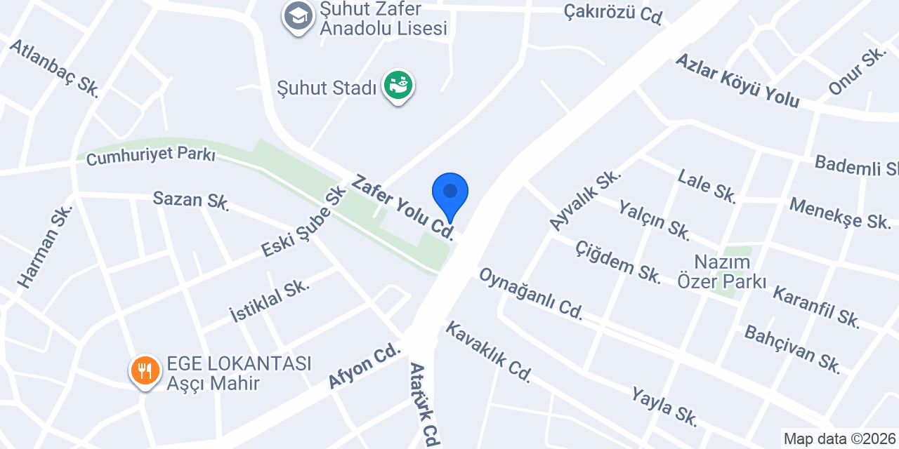 Şuhut İlçe Emniyet Müdürlüğü konumu
