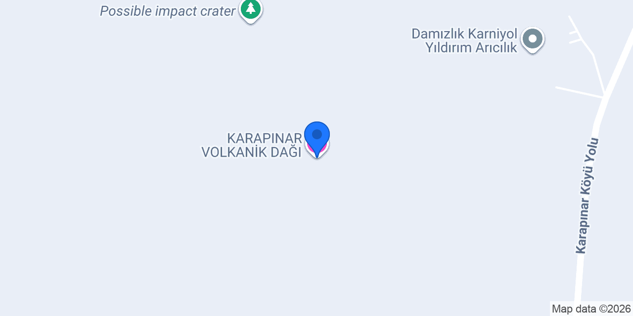 KARAPINAR VOLKANİK DAĞI konumu