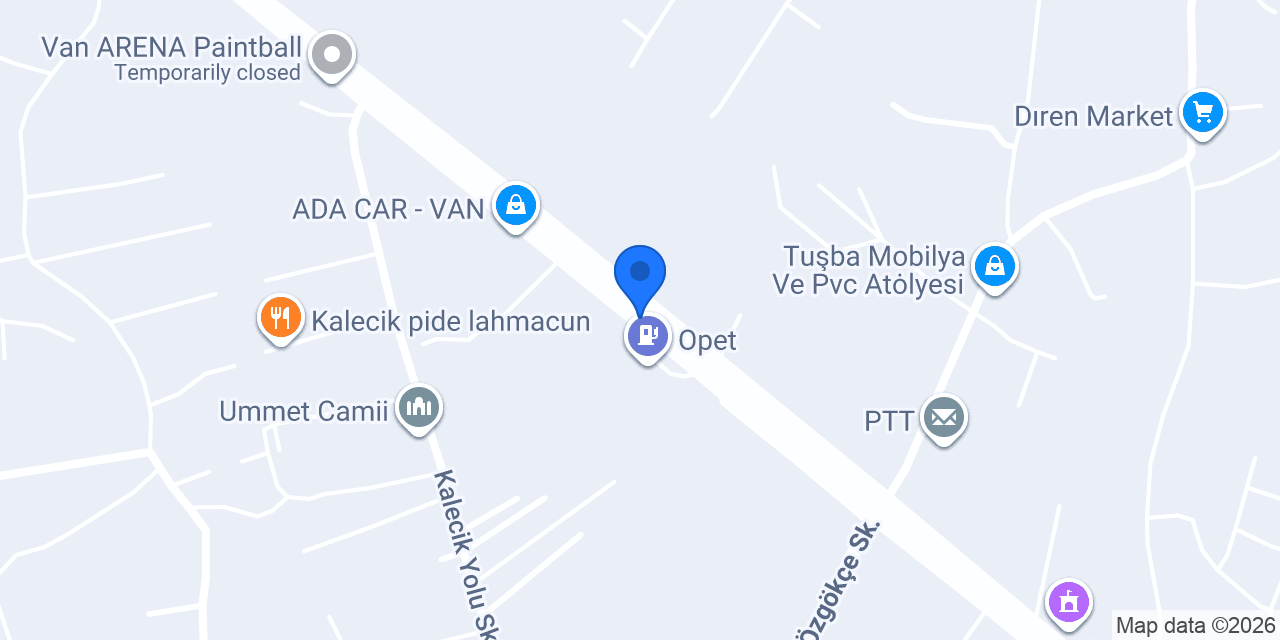 van kiralık iş makinaları kepçe konumu
