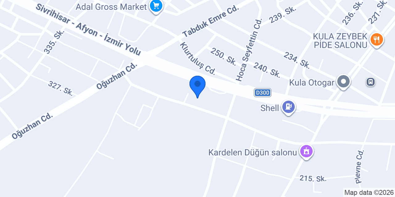 Pur Otel Kula konumu
