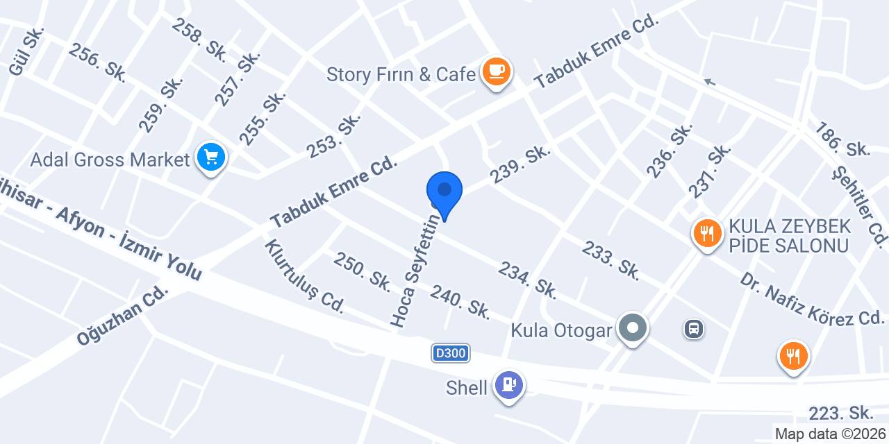 Kula Özel İlk Adım Anaokulu konumu