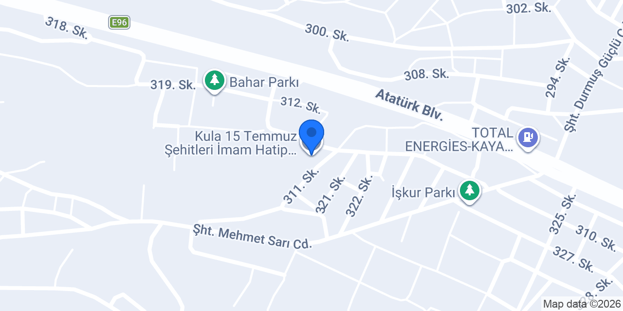 Kula 15 Temmuz Şehitleri İmam Hatip Ortaokulu konumu