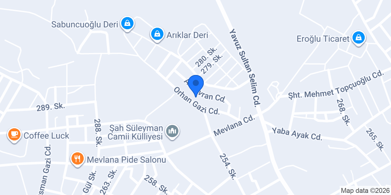 Kavas Deri San. Tic. Ltd. Şti. konumu