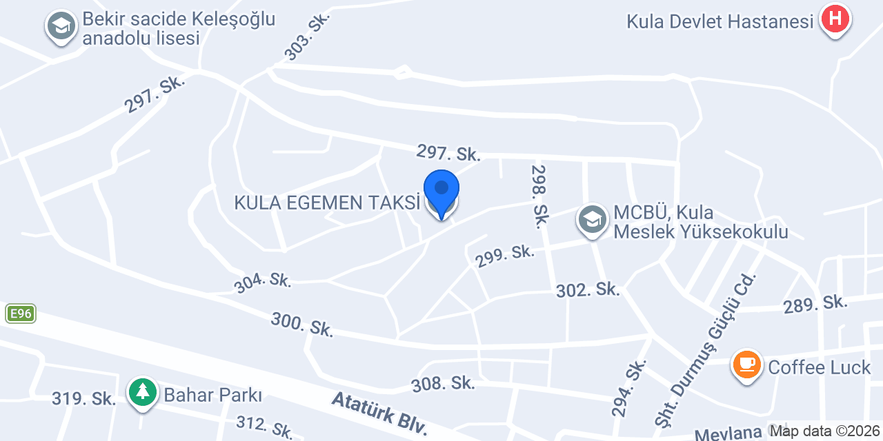 KULA EGEMEN TAKSİ konumu