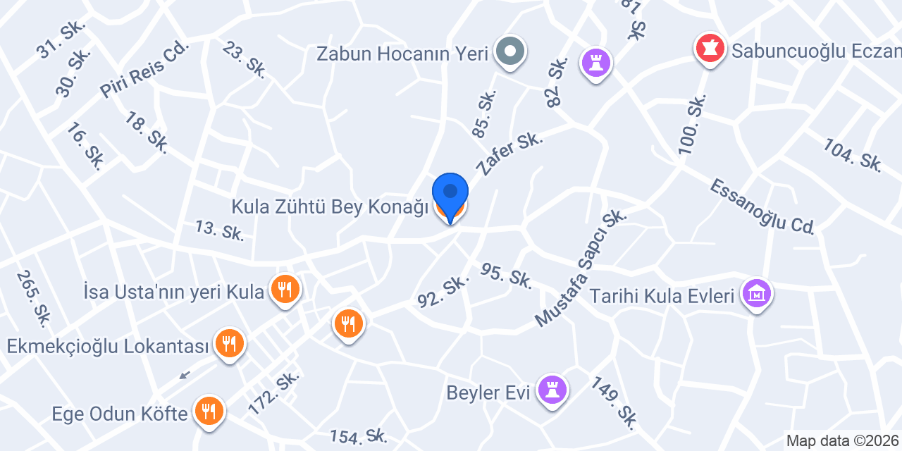 Kula Zühtü Bey Konağı konumu