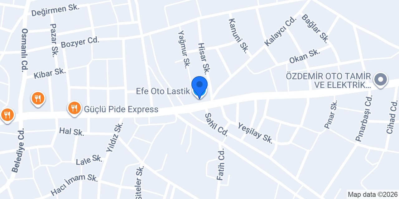 Efe Oto Lastik konumu