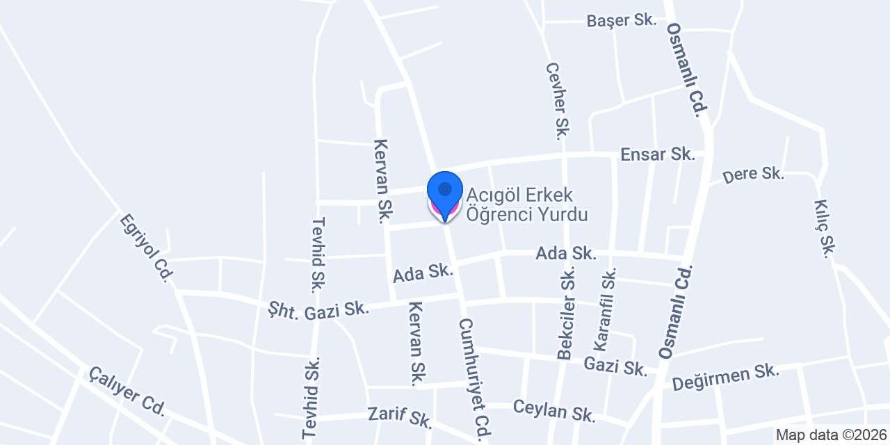 Acıgöl Erkek Öğrenci Yurdu konumu