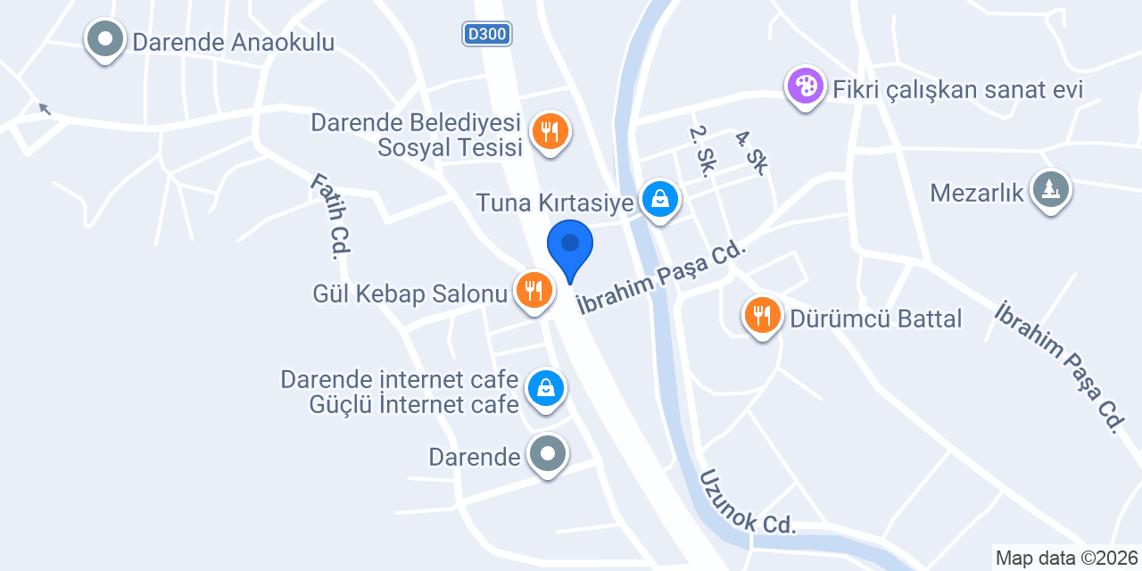 Darende Tekin Taksi konumu