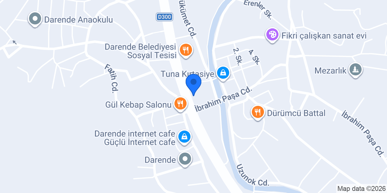 Darende Çavuşoğlu Taksi konumu