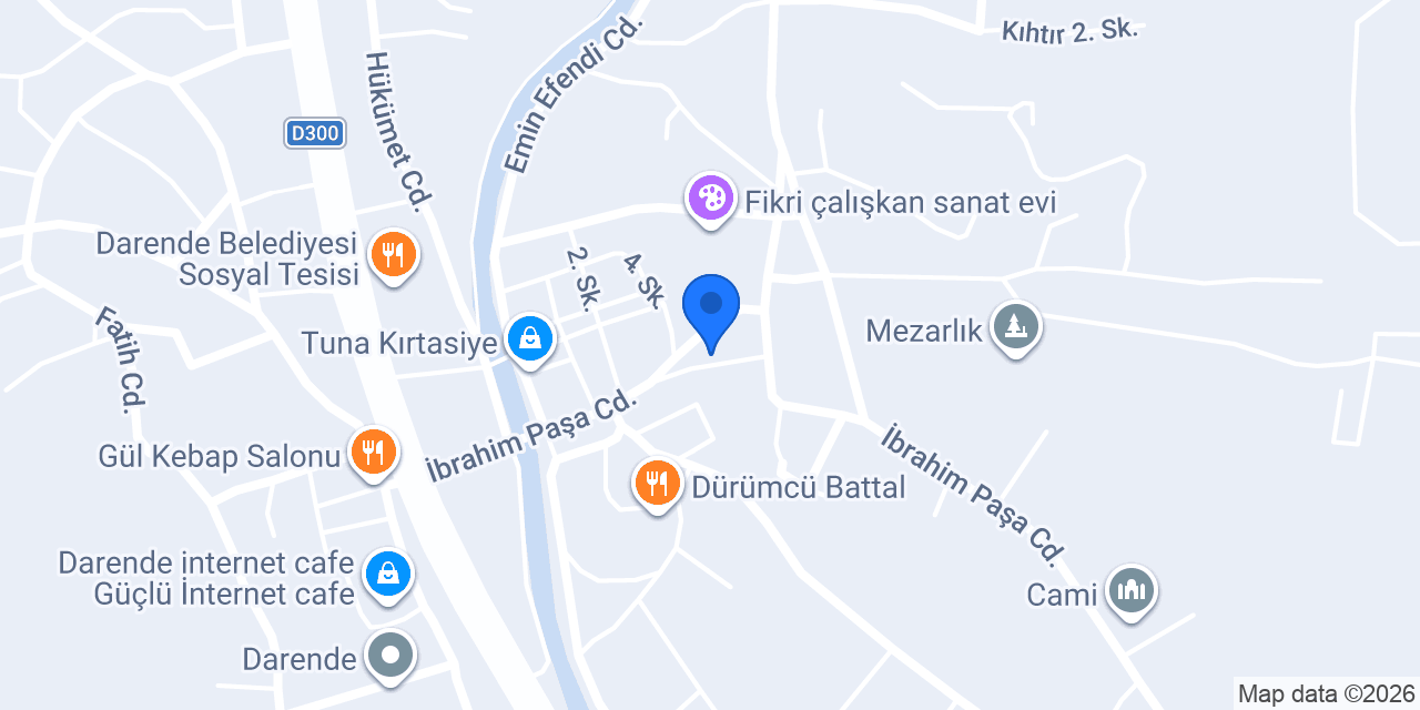 Ptt-darende Şubesi konumu