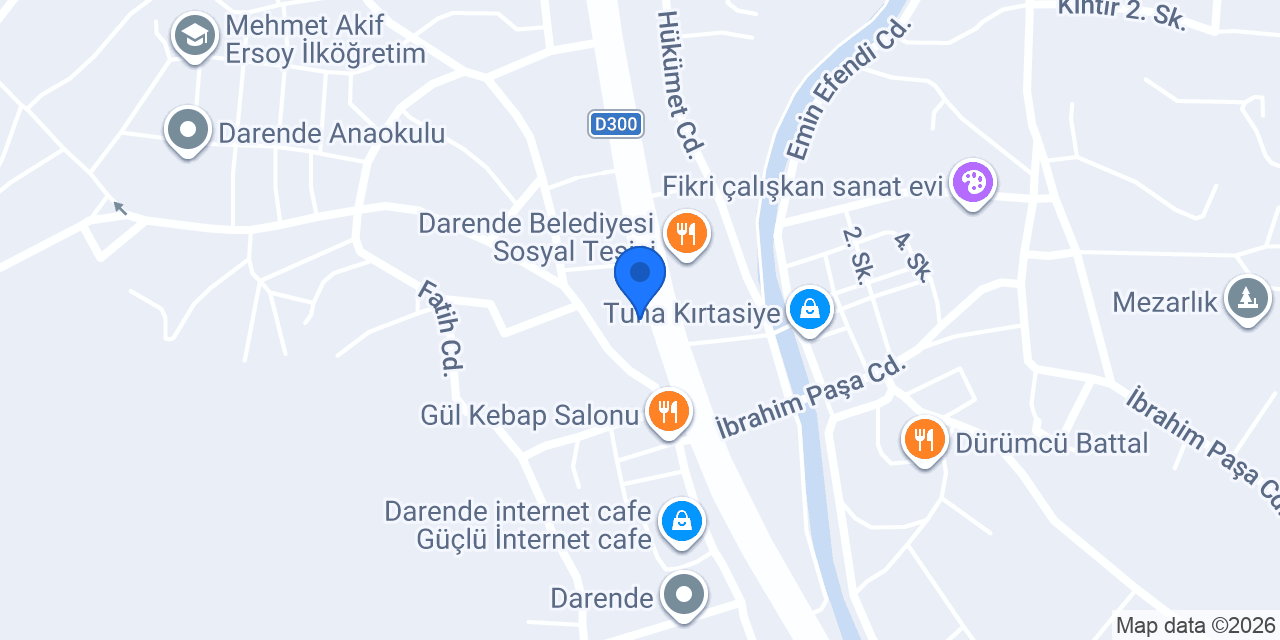 Darende Öğretmen Evi konumu