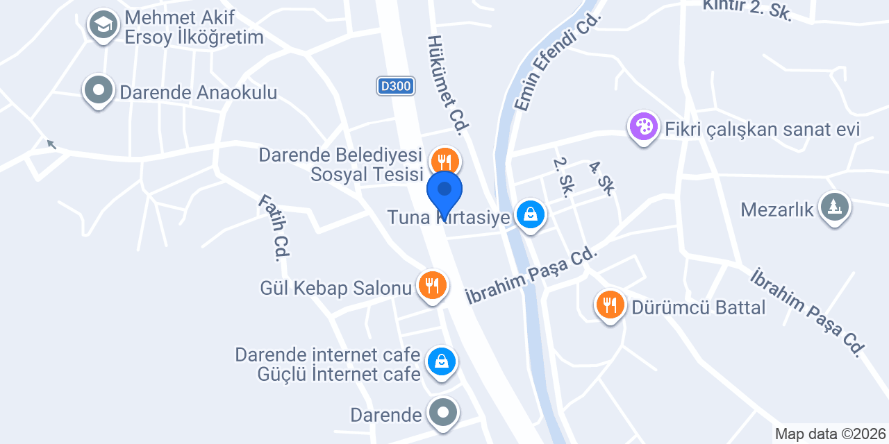 Darende Taksi Zaloğlu konumu