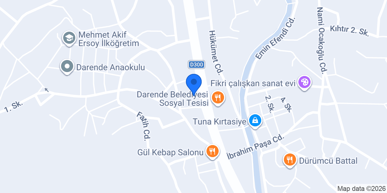 Darende İlçe Emniyet Müdürlüğü konumu