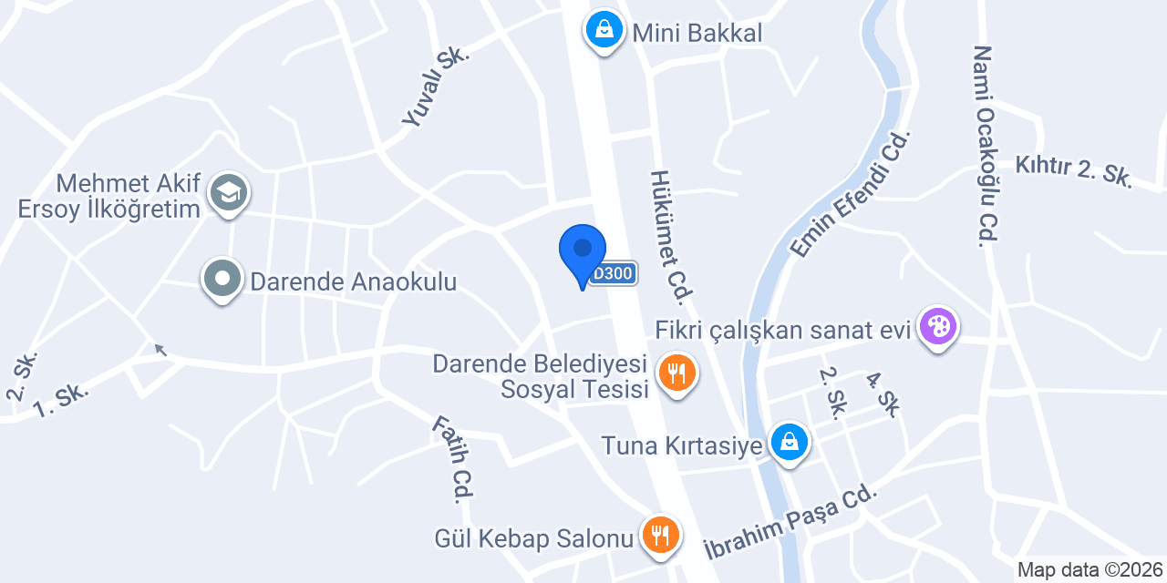 Darende Anadolu Lisesi konumu