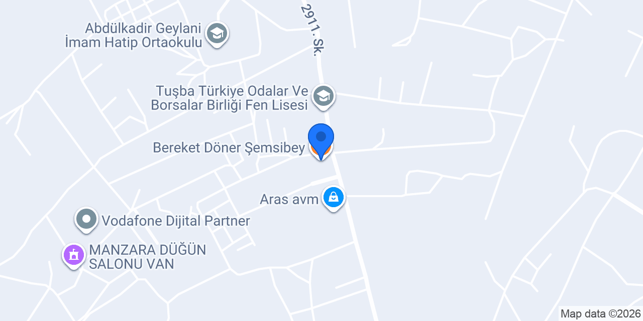 Bereket Döner Şemsibey konumu