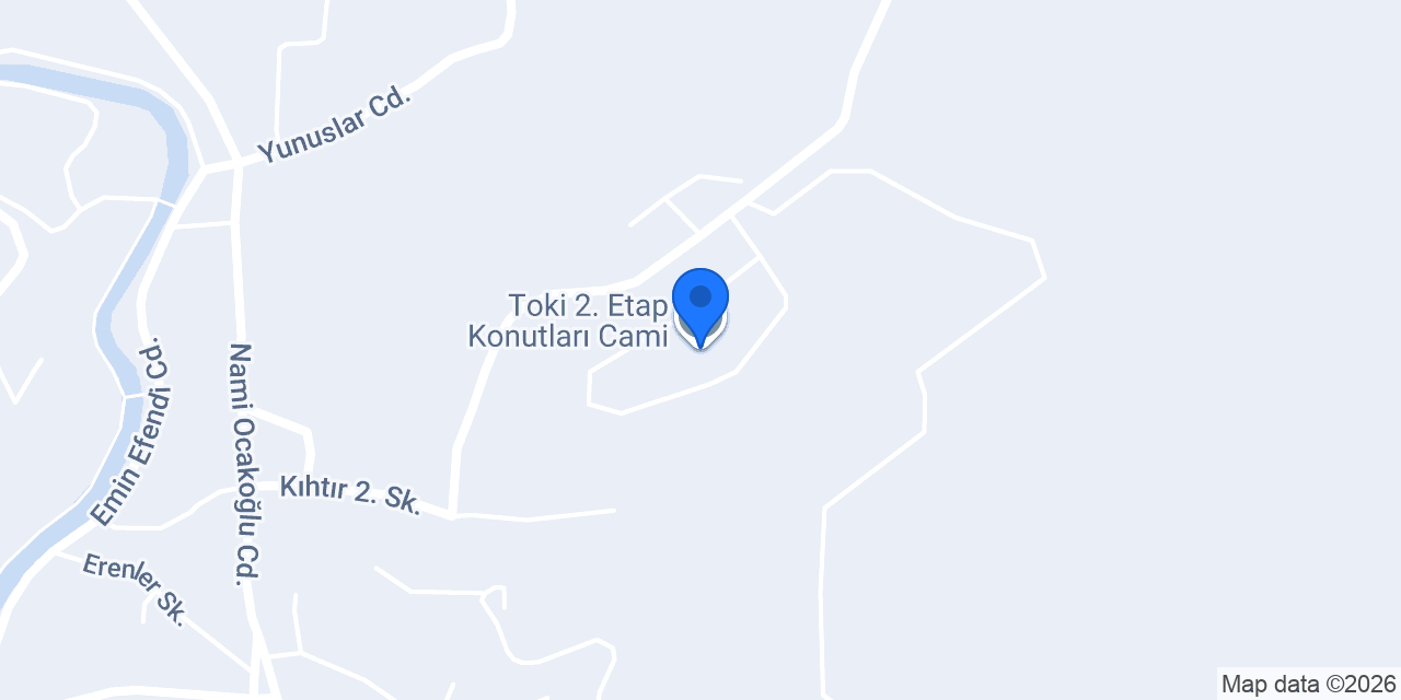 Toki 2. Etap Konutları Cami konumu
