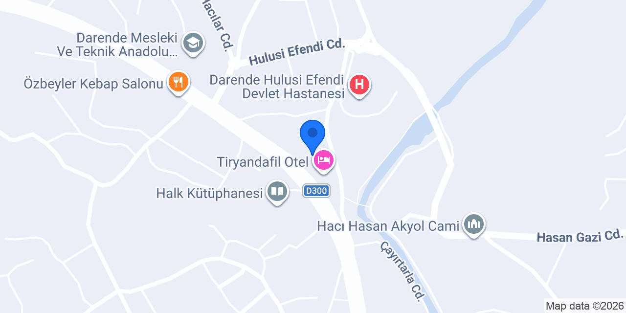 Tiryandafil Kır Düğün Salonu konumu