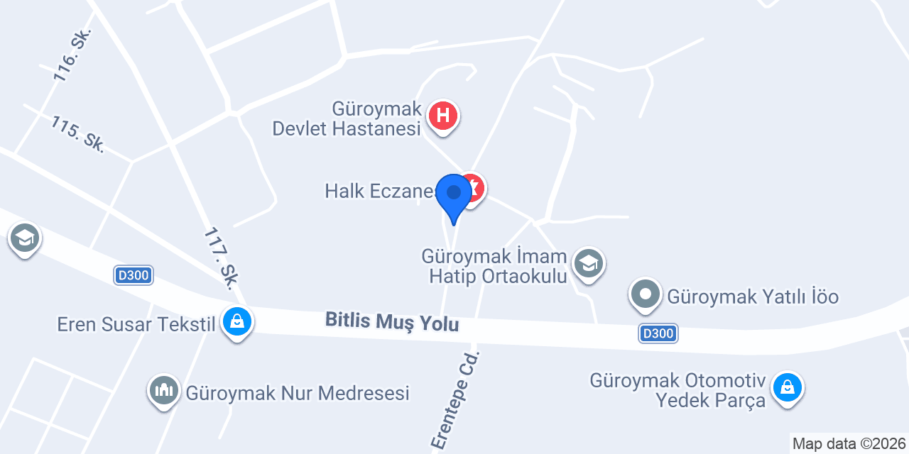 Güroymak hastahane taksi konumu