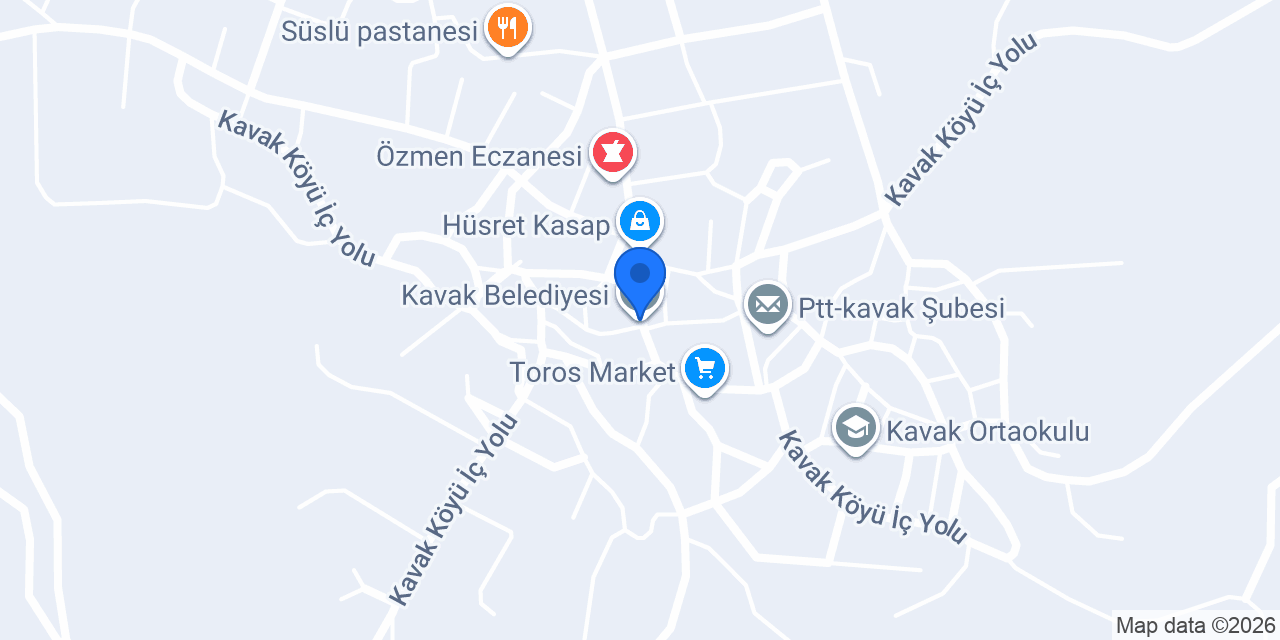 Kavak Belediyesi konumu