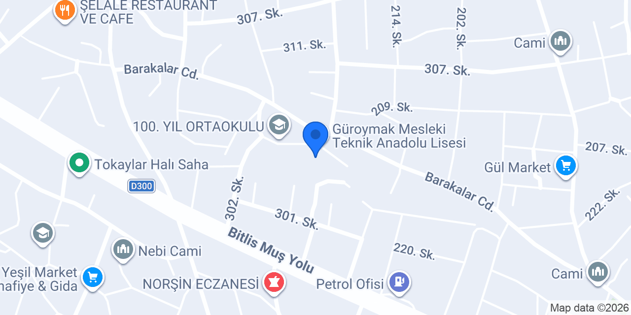 Güroymak Mesleki Teknik Anadolu Lisesi konumu