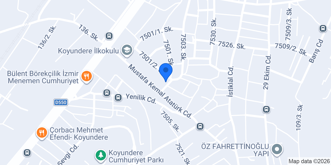 Koyundere Fatih Camii konumu