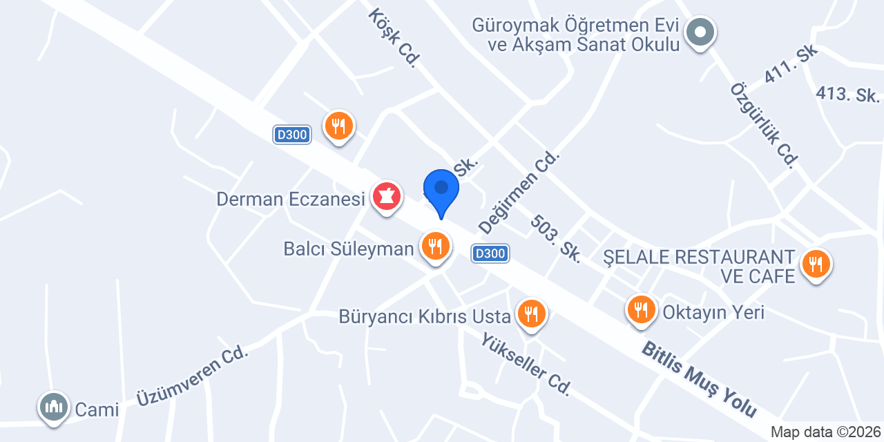Ziraat Bankası Güroymak/Bitlis Şubesi konumu