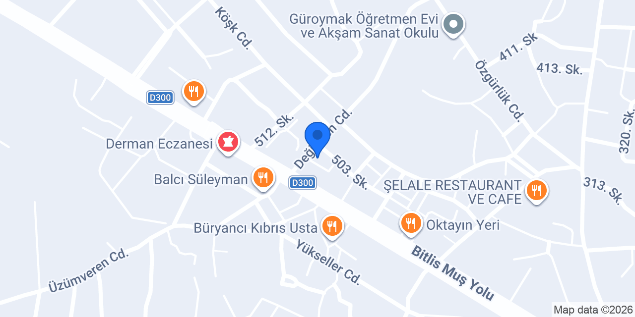 Teras Cafe&Restourant Güroymak konumu