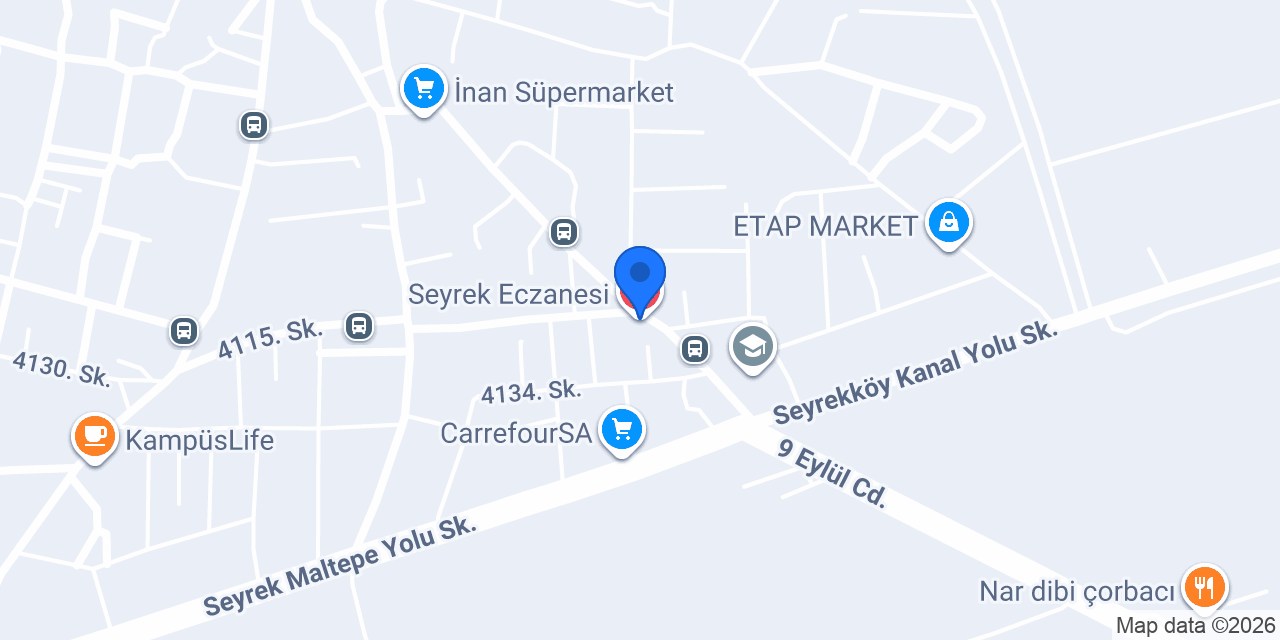 Seyrek Eczanesi konumu