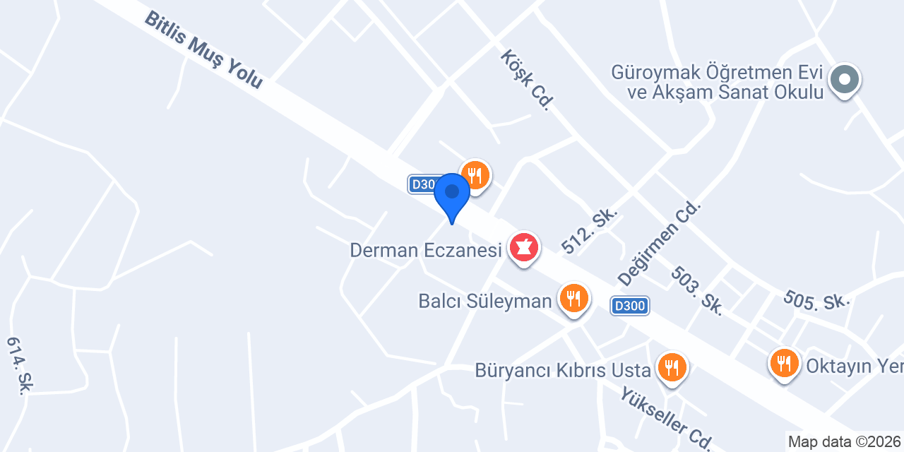 Kilim İlkler Mobilya Güroymak konumu
