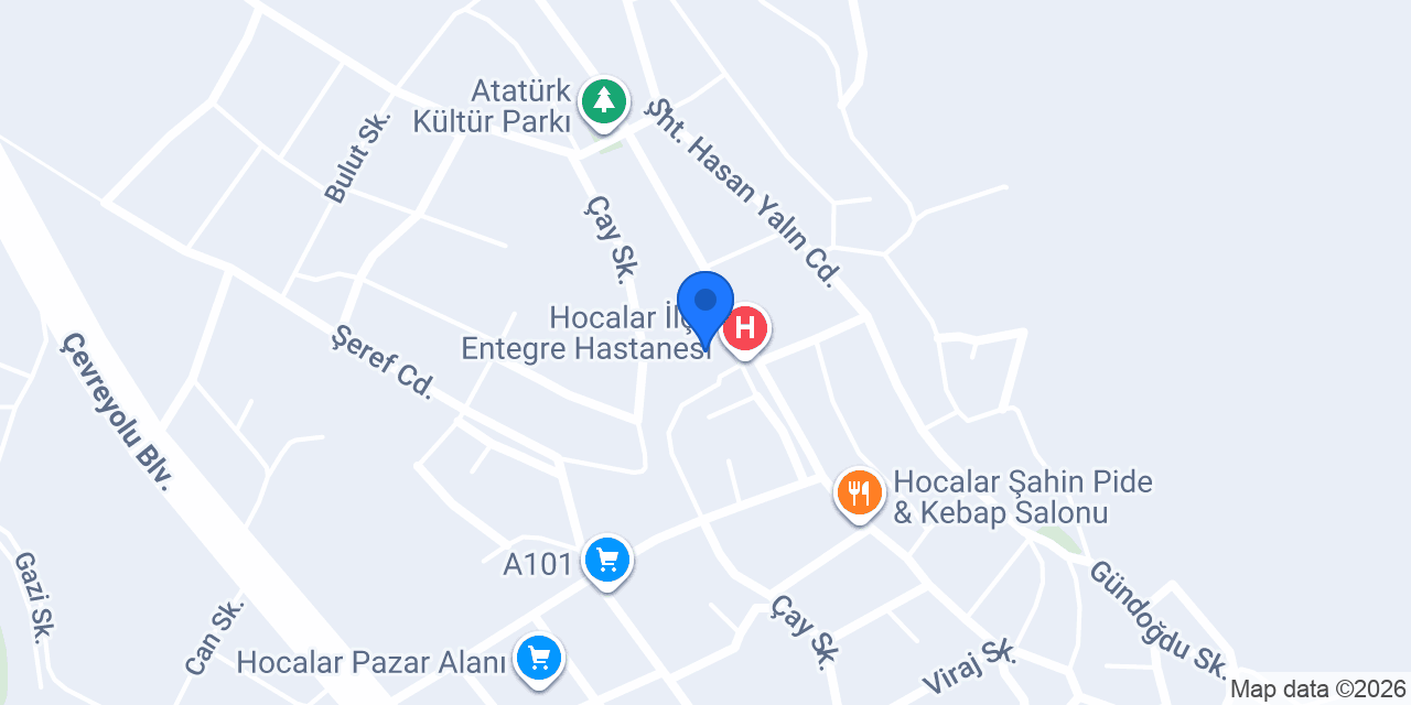 Hocalar Toplum Sağlığı Mer. konumu