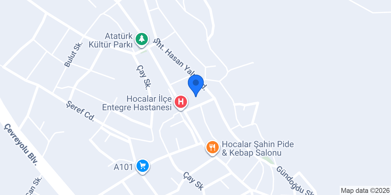 Hocalar Yatılı Bölge Ortaokulu konumu