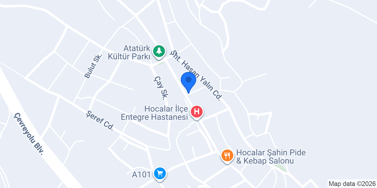 Hocalar İlçe Milli Eğitim Müdürlüğü konumu