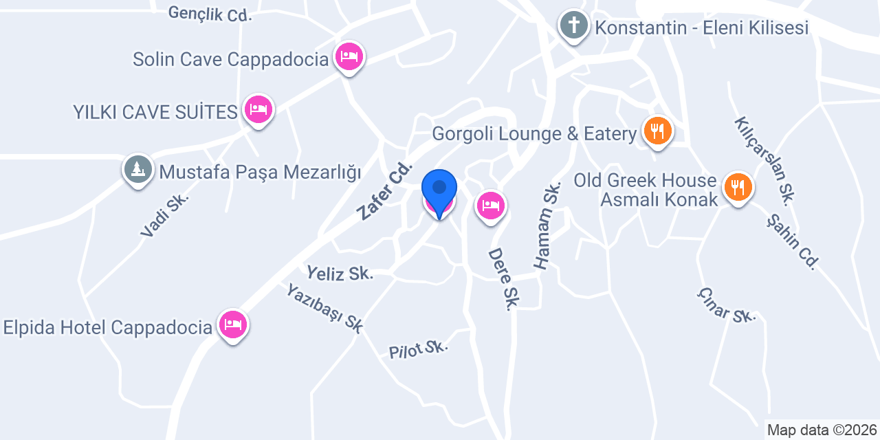 Aşk ve Mavi Konağı Sinasos Palace Cave Hotel konumu