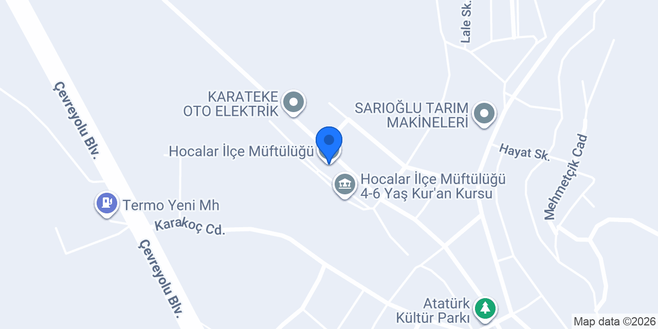 Hocalar İlçe Müftülüğü konumu
