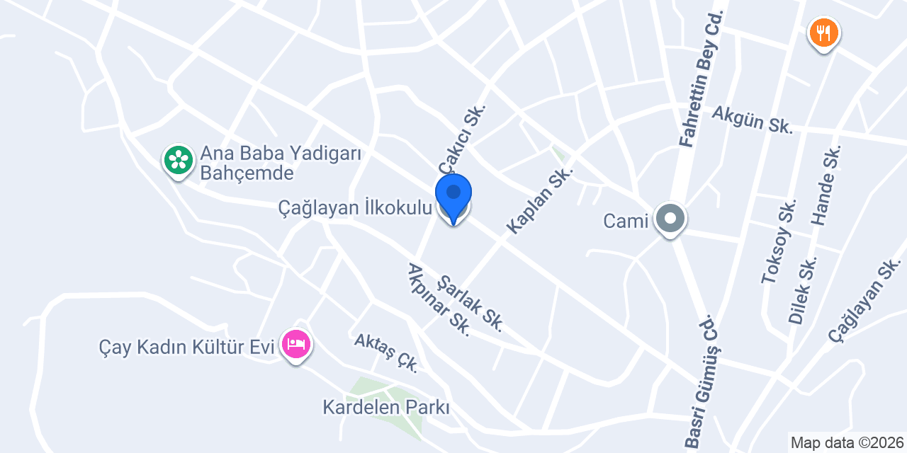 Çağlayan İlkokulu konumu