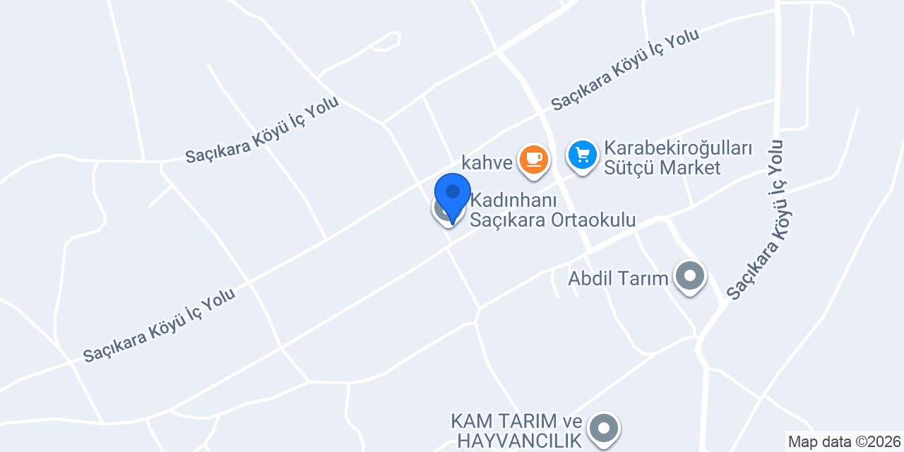 Kadınhanı Saçıkara Ortaokulu konumu