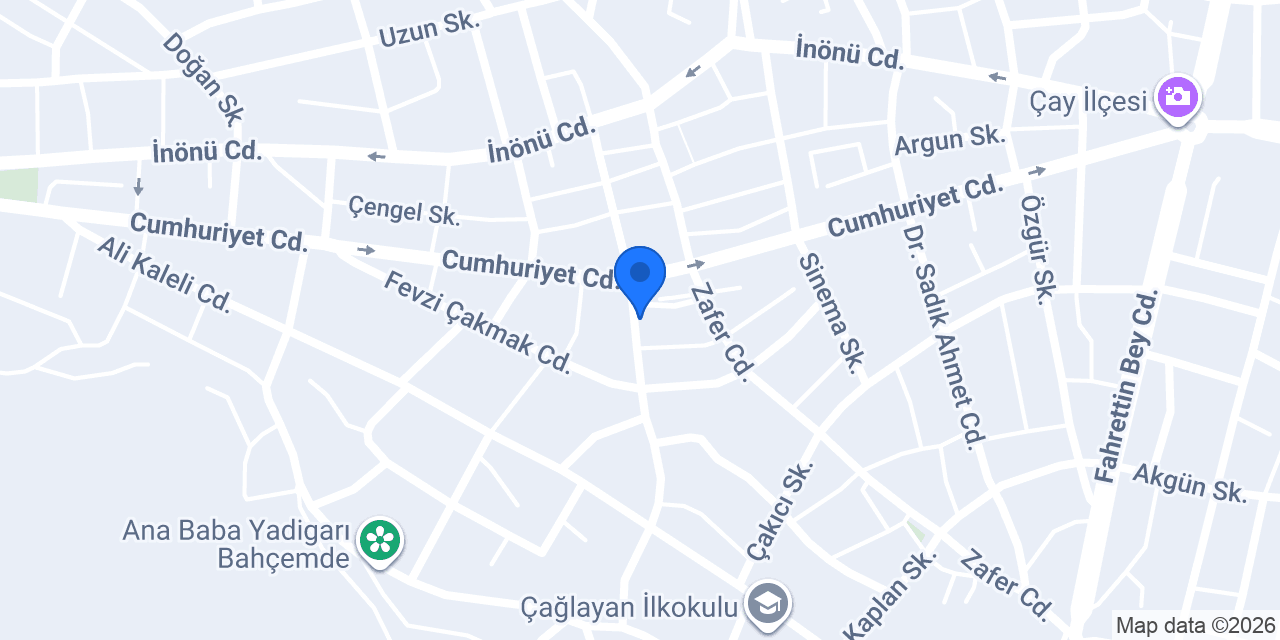 Halkbank Çay Şubesi konumu