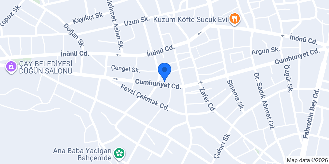 ÇAY VETERİNER KLİNİĞİ konumu