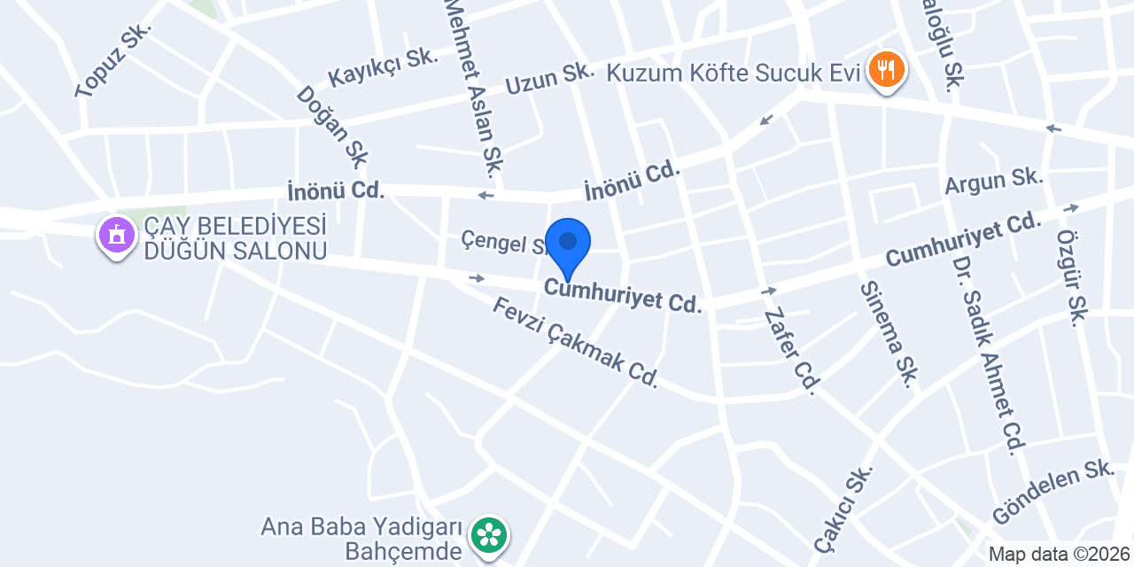 Şekerbank Afyon Çay konumu