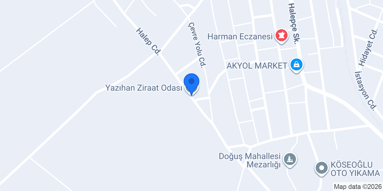 Yazıhan Ziraat Odası konumu
