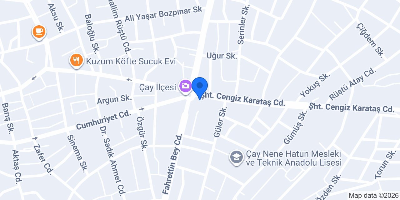 ÇAY KADIN KÜLTÜR MARKET CAFE konumu